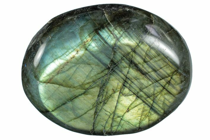 Flashy, Polished Labradorite Palm Stone - Madagascar #261520